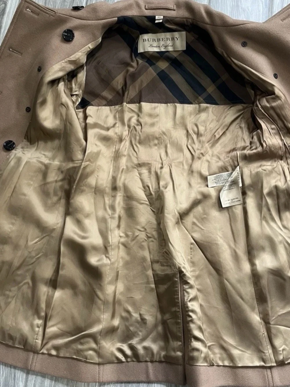 BURBERRY DAYLESMOORE VIRGIN WOOL CASHMERE TRENCH COAT SIZE 6 - Picture 12 of 15